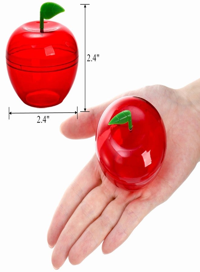 Cididu 50 Pcs Plastic Apple Container, Christmas Small Candy Container, Red Apple Shaped Candy Toy Filling Jars with lid, Treat Gift Boxes for Teacher Appreciation Party Favor Back to School Gift - Image 2